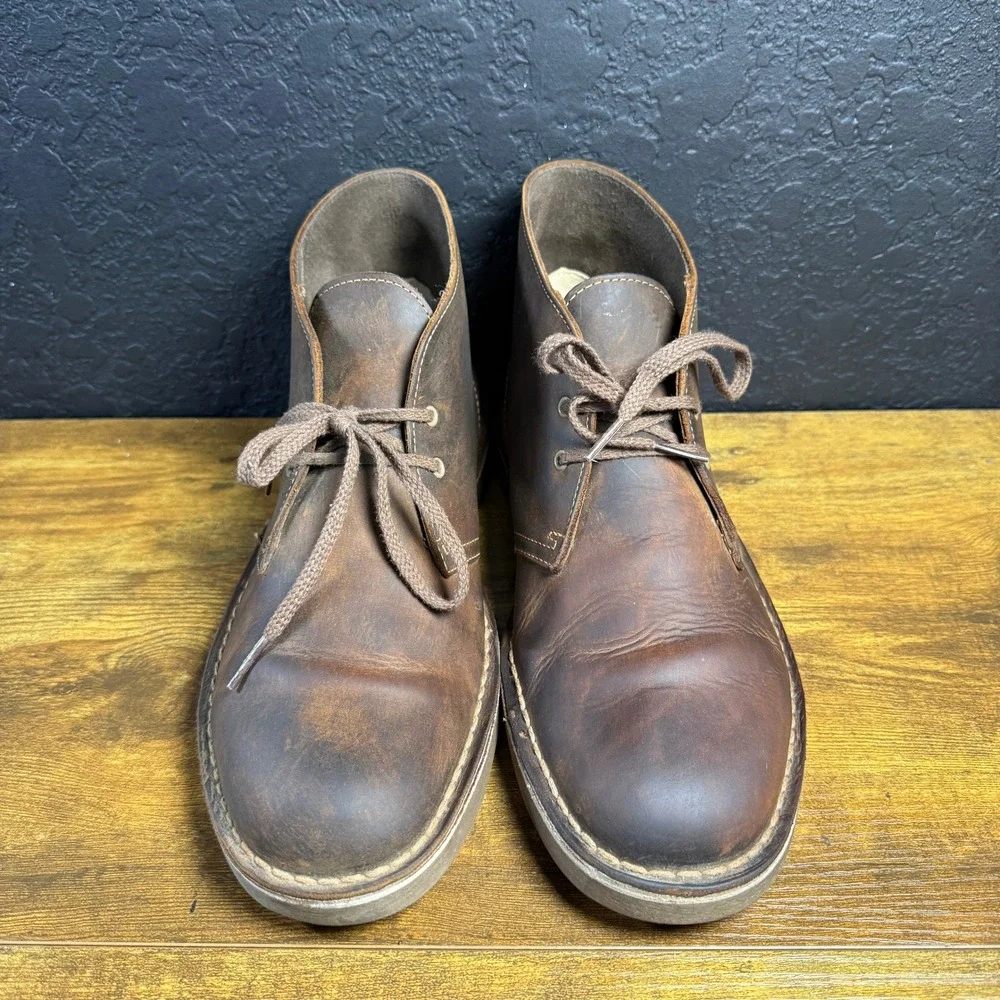 Clarks Bushacre 2 260822863095 Beeswax Leather‎ Chukka Boot Mens Size 9.5M